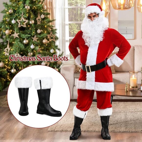 Santa Boots for Men Wide Calf Faux Leather main image 6